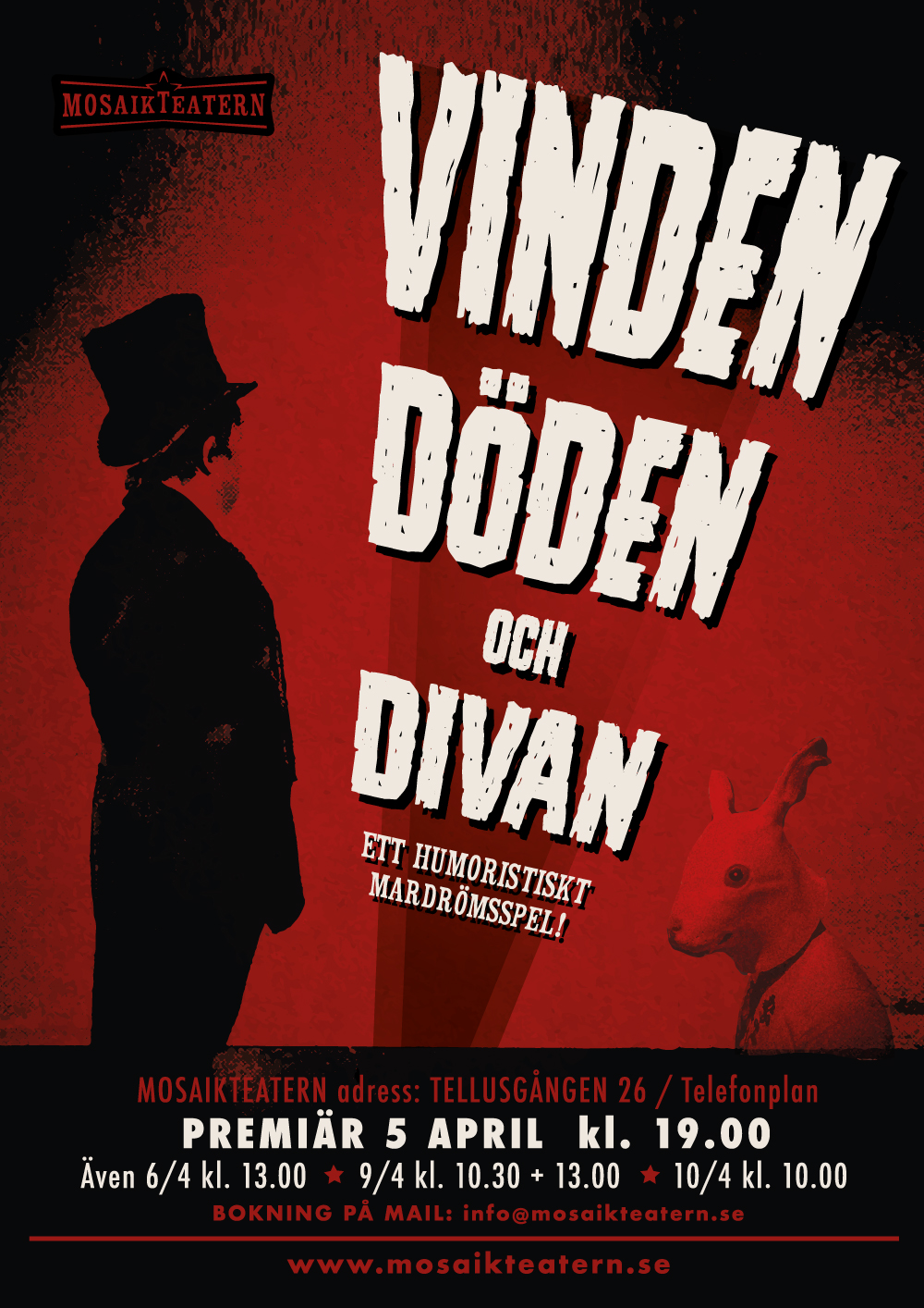 Spelades i april 2018 Vinden Döden och Divan - Ett humoristiskt mardrömsspel Premiär 5 april 2018!